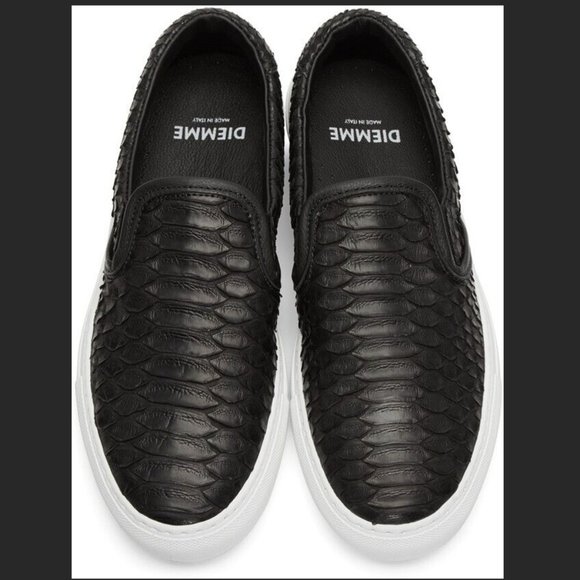 Black python slip on sneakers - Picture 5 of 5